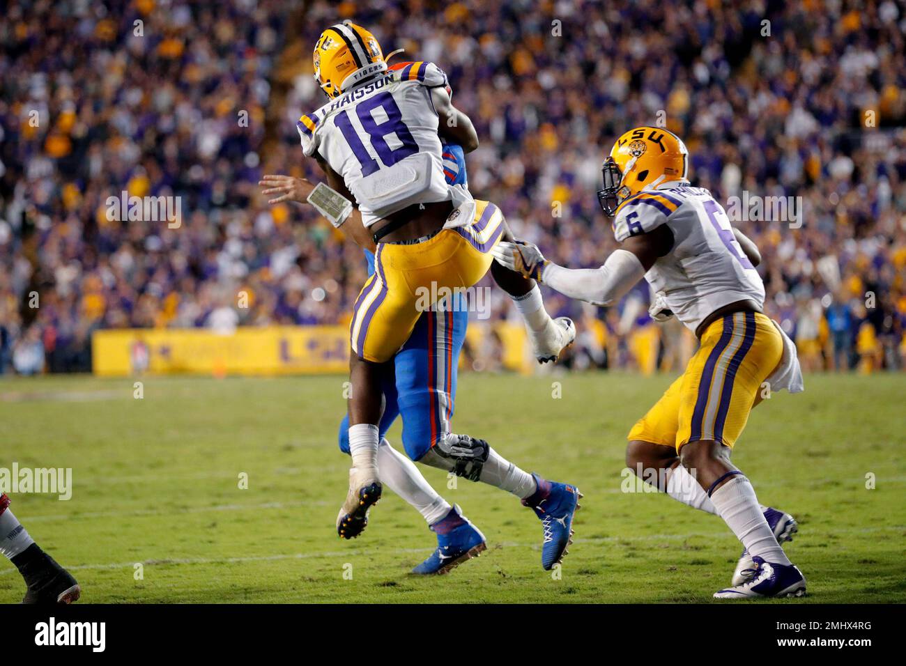 LSU linebacker K Lavon Chaisson 18 stops Florida quarterback