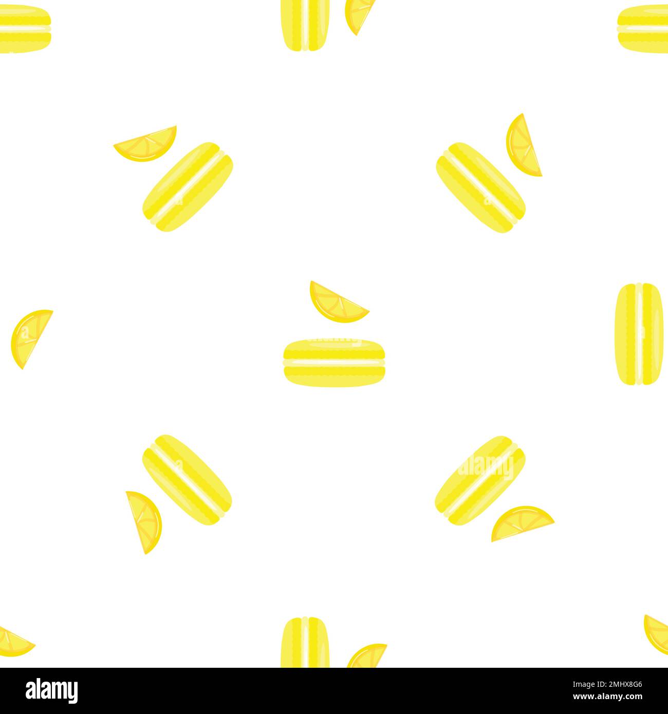 Lemon macaroon pattern seamless vector Stock Vector
