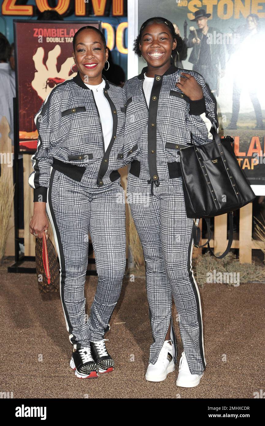 Tichina Arnold, left, and Alijah Kai Haggins attends the LA Premiere of