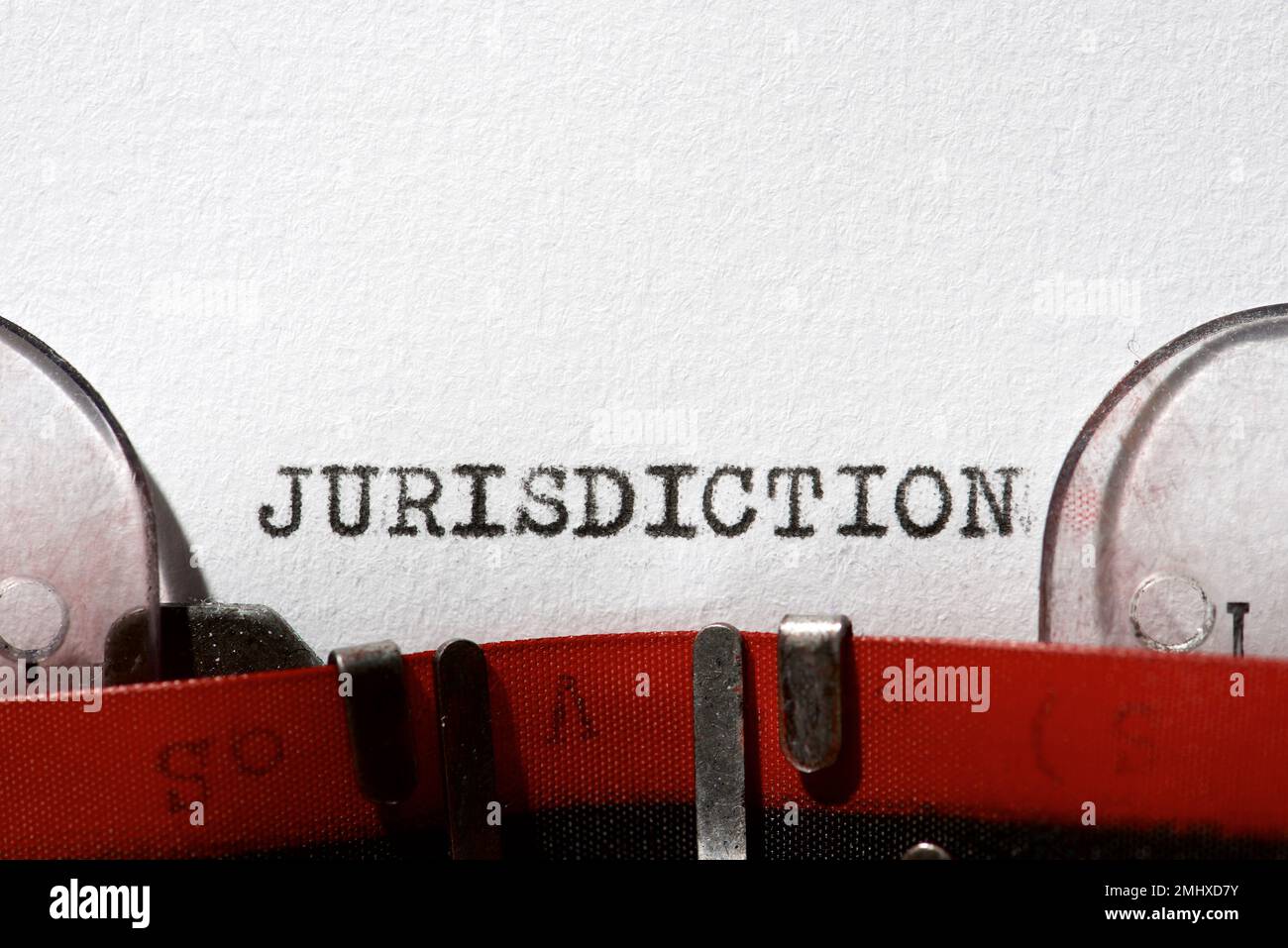 Jurisdiction word written with a typewriter Stock Photo Alamy