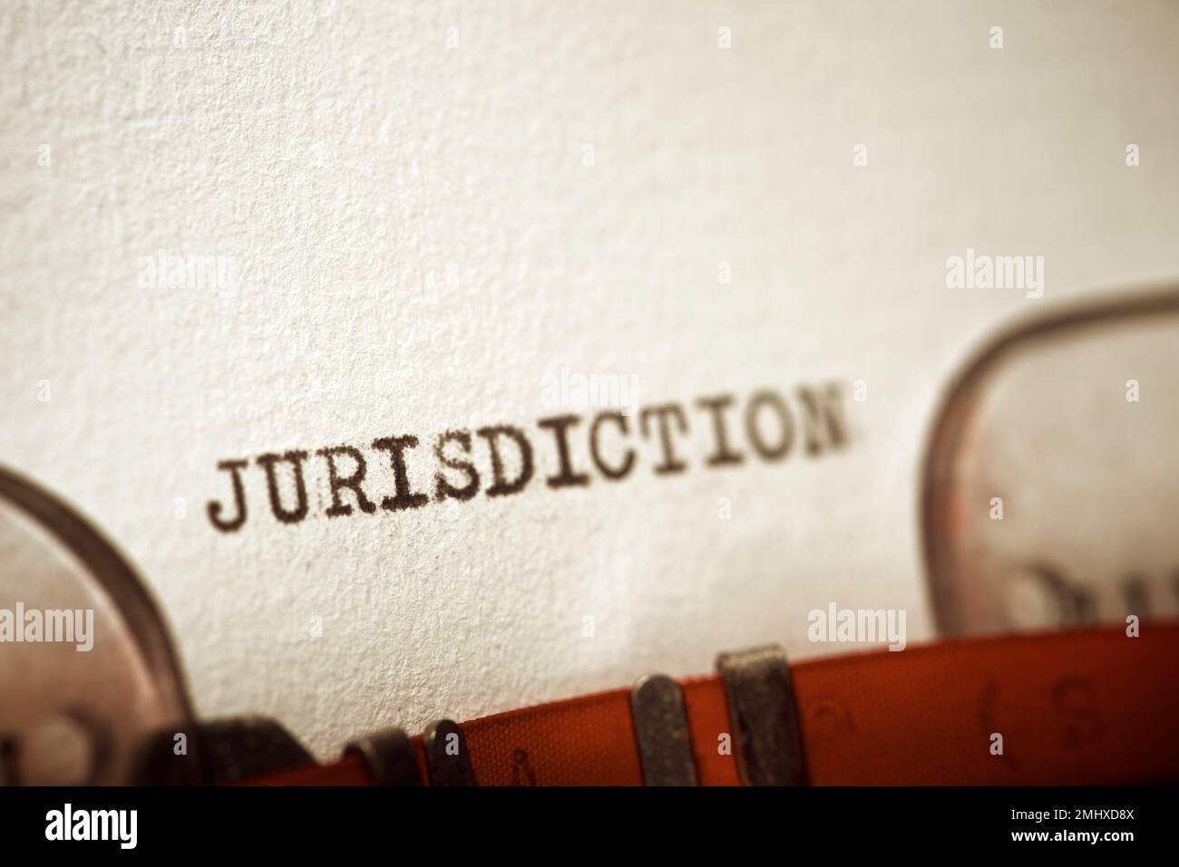 Jurisdiction word written with a typewriter Stock Photo Alamy