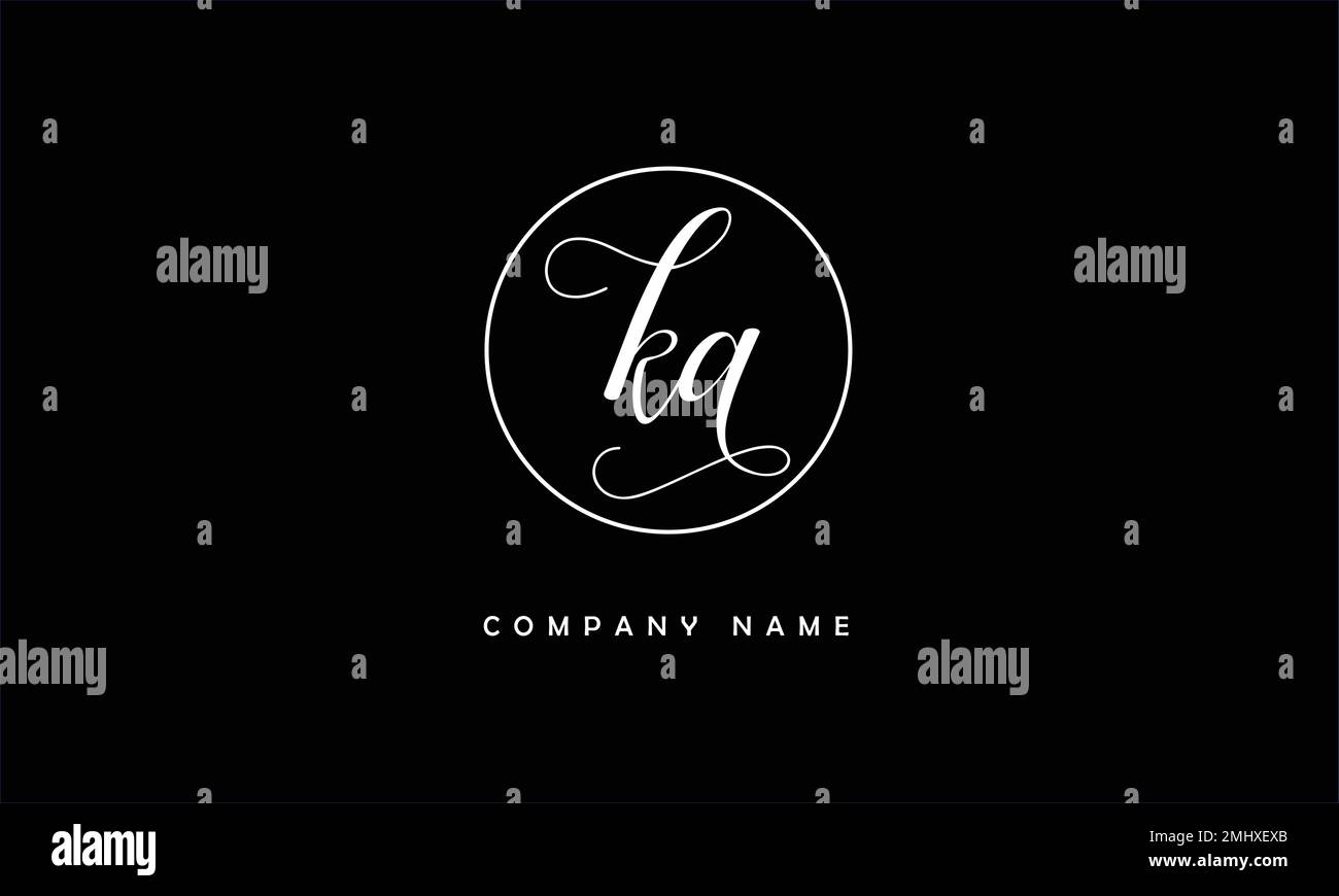 KA, AK Abstract Letters Logo Monogram Stock Vector