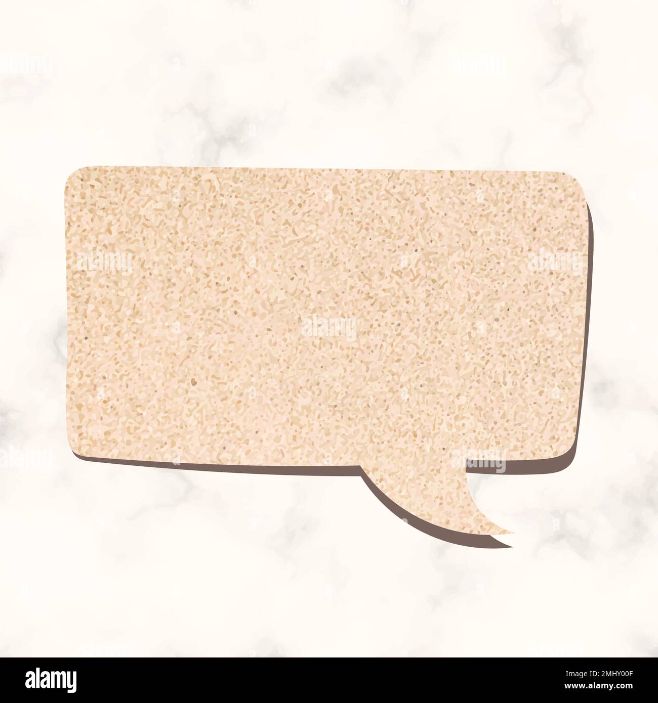 Speech bubble vector in glitter beige texture style Stock Vector