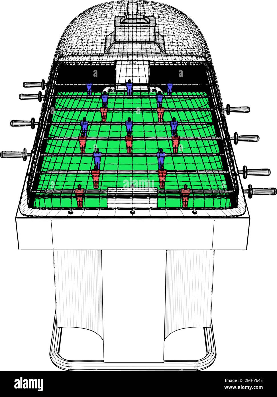 Football And Soccer Table Game Vector. Illustration Isolated On White
