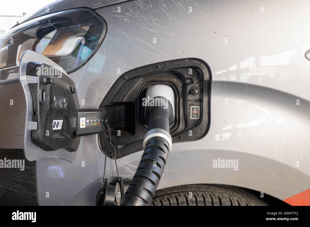 Electric car charging at Gridserve charging station Norwich Norfolk