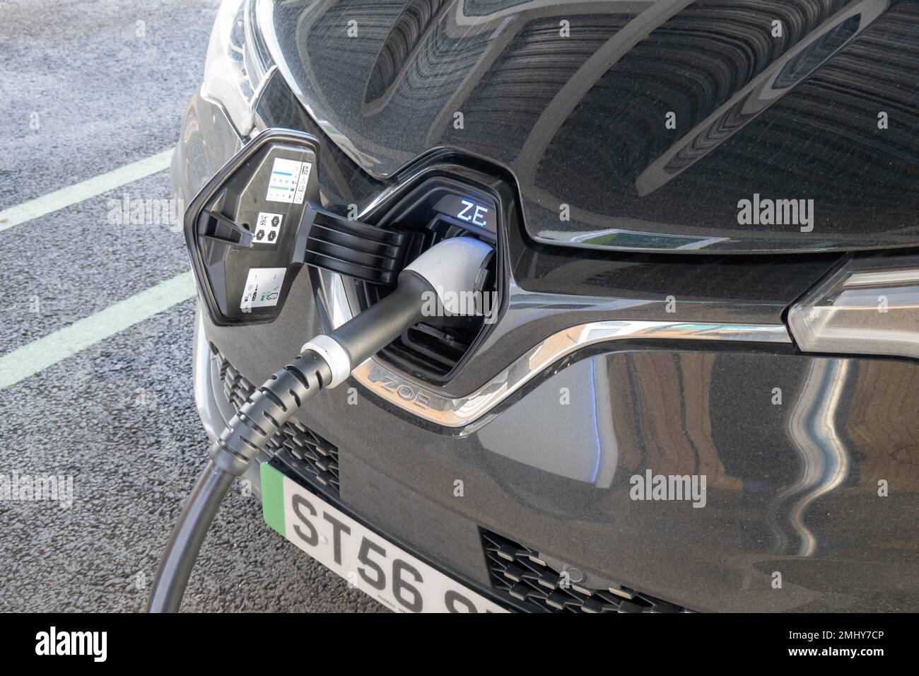 Electric car charging at Gridserve charging station Norwich Norfolk Stock Photo Alamy