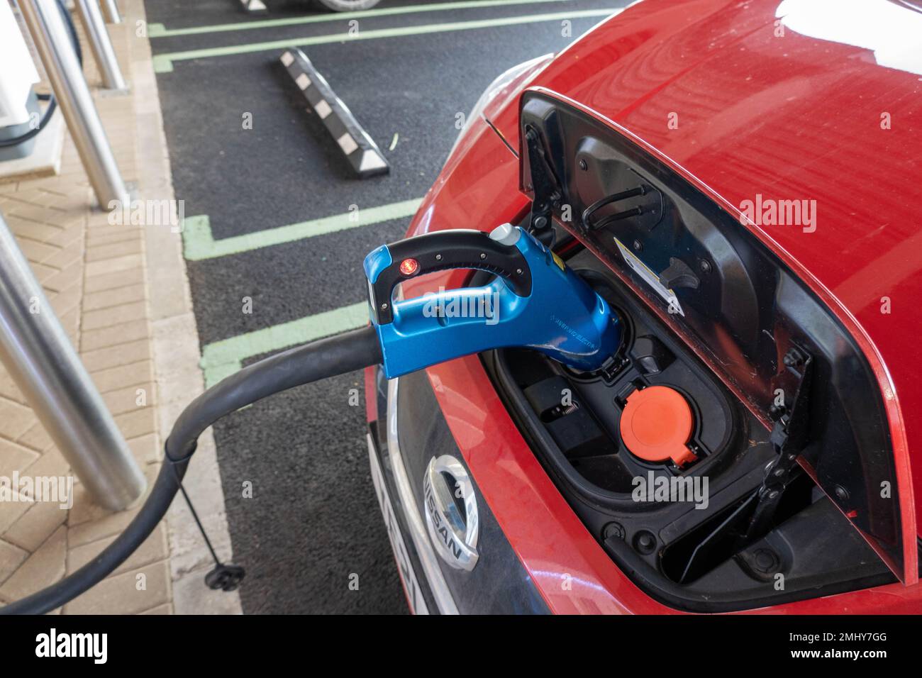Electric car charging at Gridserve charging station Norwich Norfolk