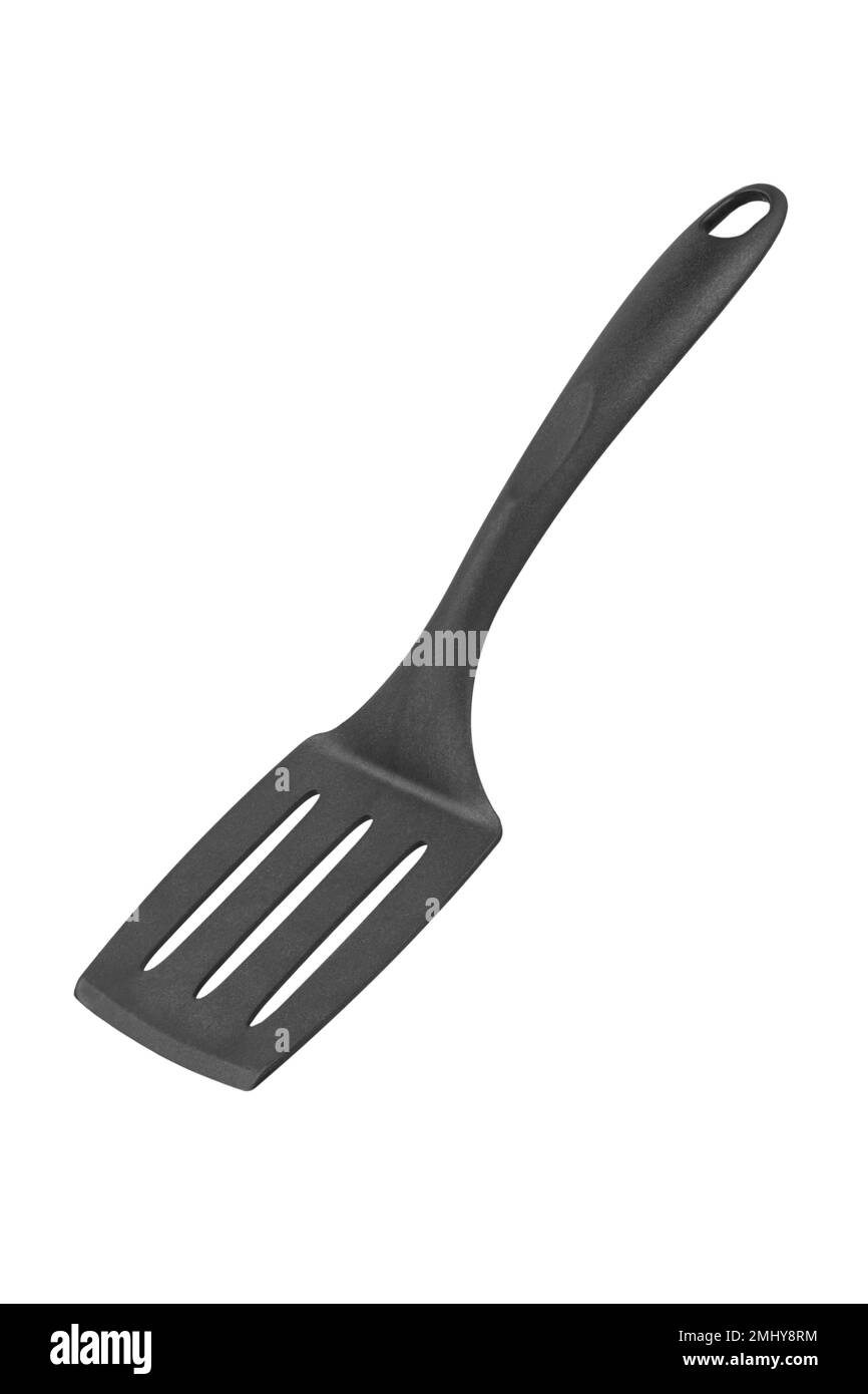 https://c8.alamy.com/comp/2MHY8RM/black-plastic-cooking-spatula-isolated-on-white-background-kitchen-utensils-file-contains-clipping-path-2MHY8RM.jpg
