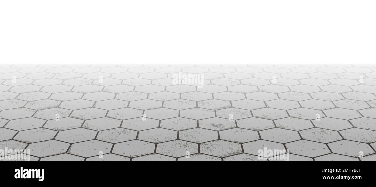 Vanishing perspective concrete block pavement vector