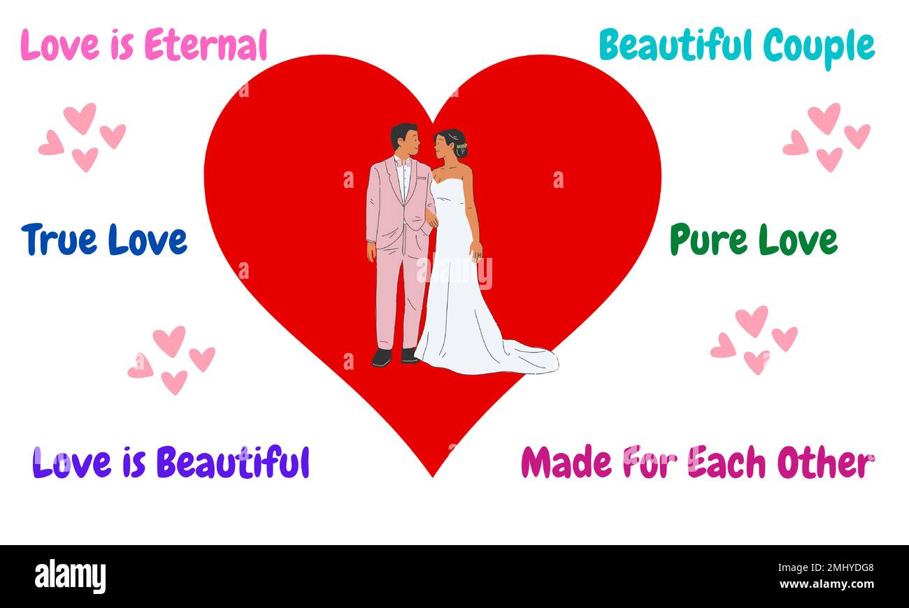 love concept, incitation front page, greeting card, couple wedding Stock Vector