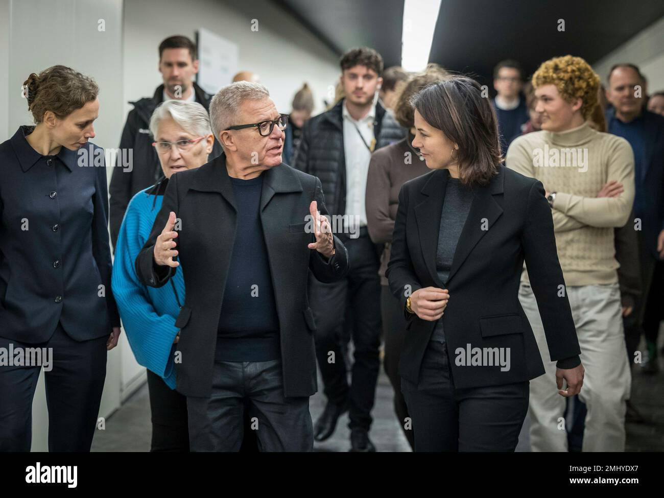 Berlin, Germany. 27th Jan, 2023. Annalena Baerbock (Alliance 90/The Greens), Federal Foreign Minister, at a memorial event in the Jewish Museum Berlin with Daniel and Nina Libeskind and a group of students. Credit: dpa/Alamy Live News Stock Photo