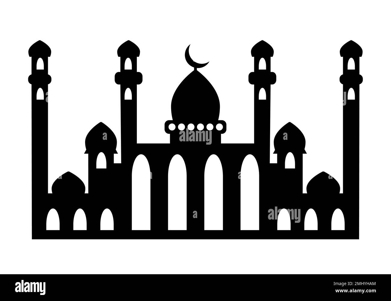 Ramadan mosque building silhouette These structures are also great for use in architectural designs their tall towers make them perfect focal points. Stock Vector