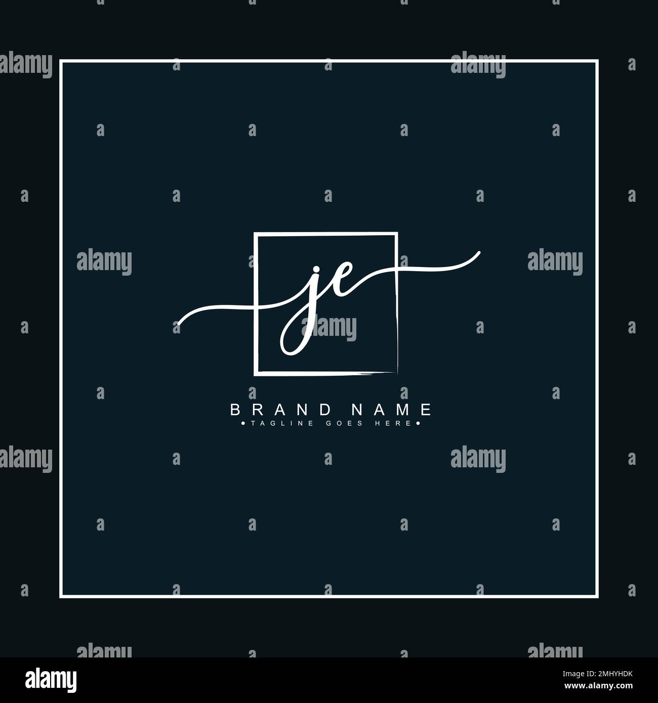 JE Initial Logo in Signature Style for Photography and Fashion Business - Hand Drawn Signature Logo Vector Stock Vector