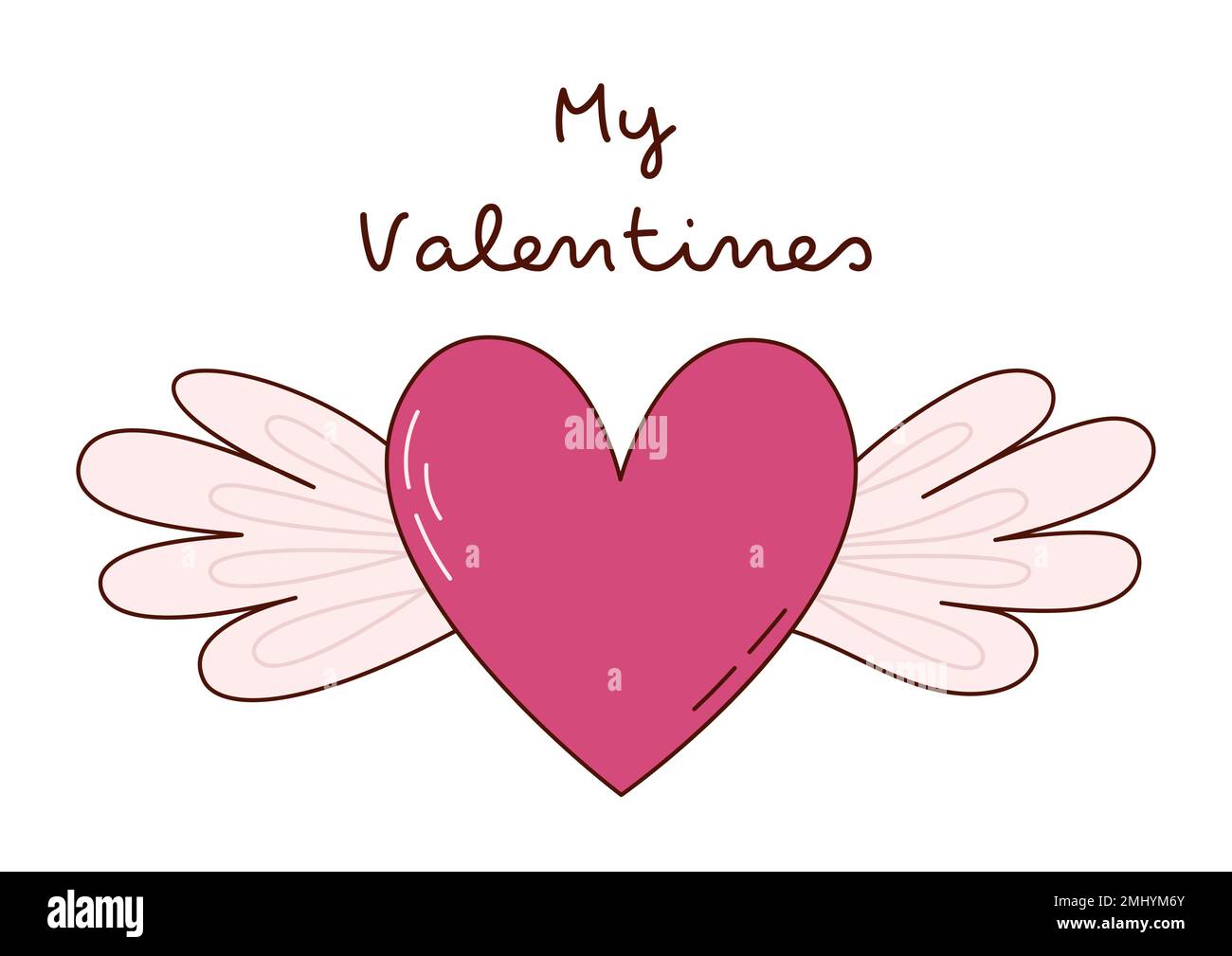 Valentine's Day greeting card with heart. Vector illustration Stock ...