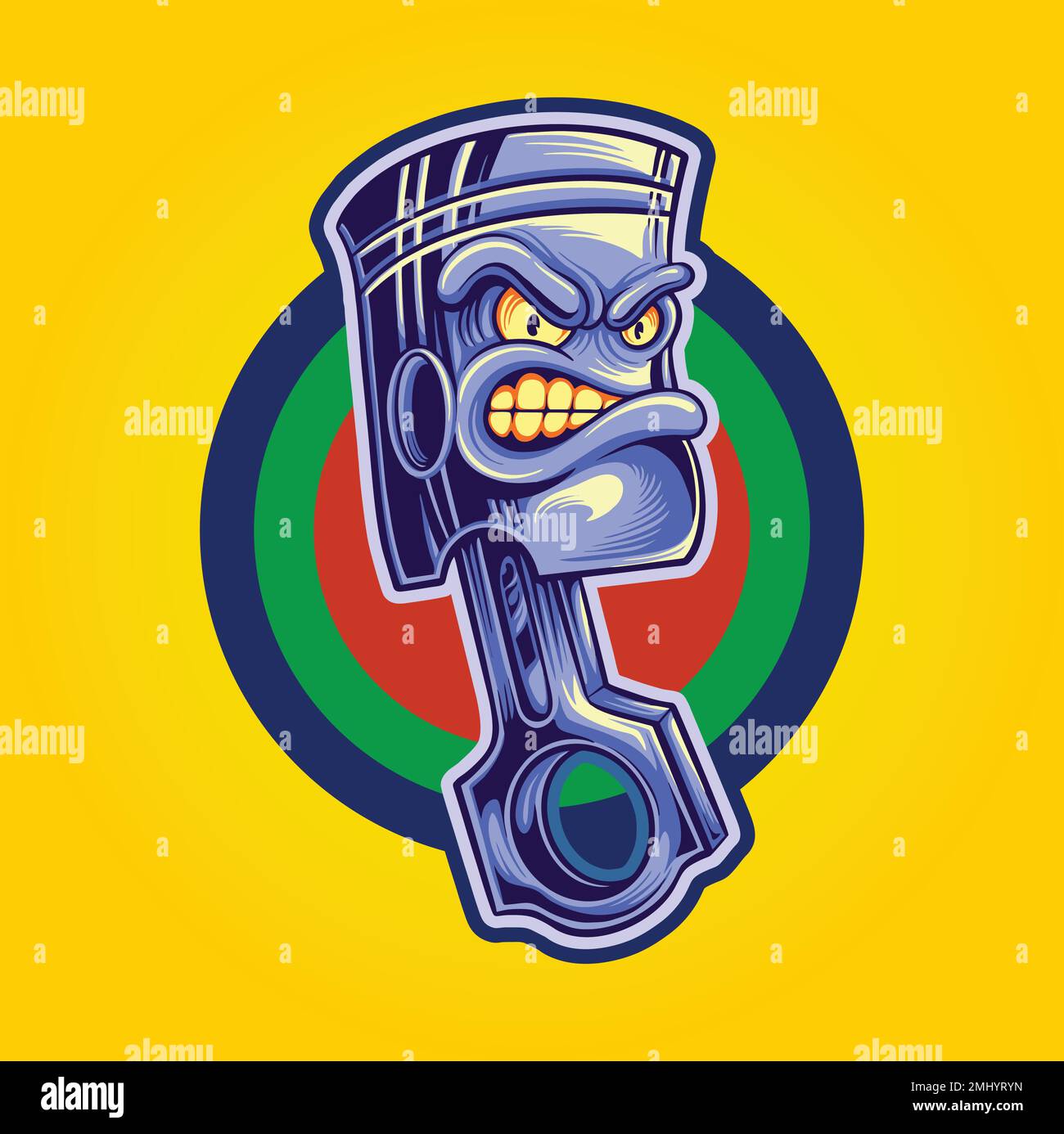 Scary racing piston mascot illustration vector illustrations for your