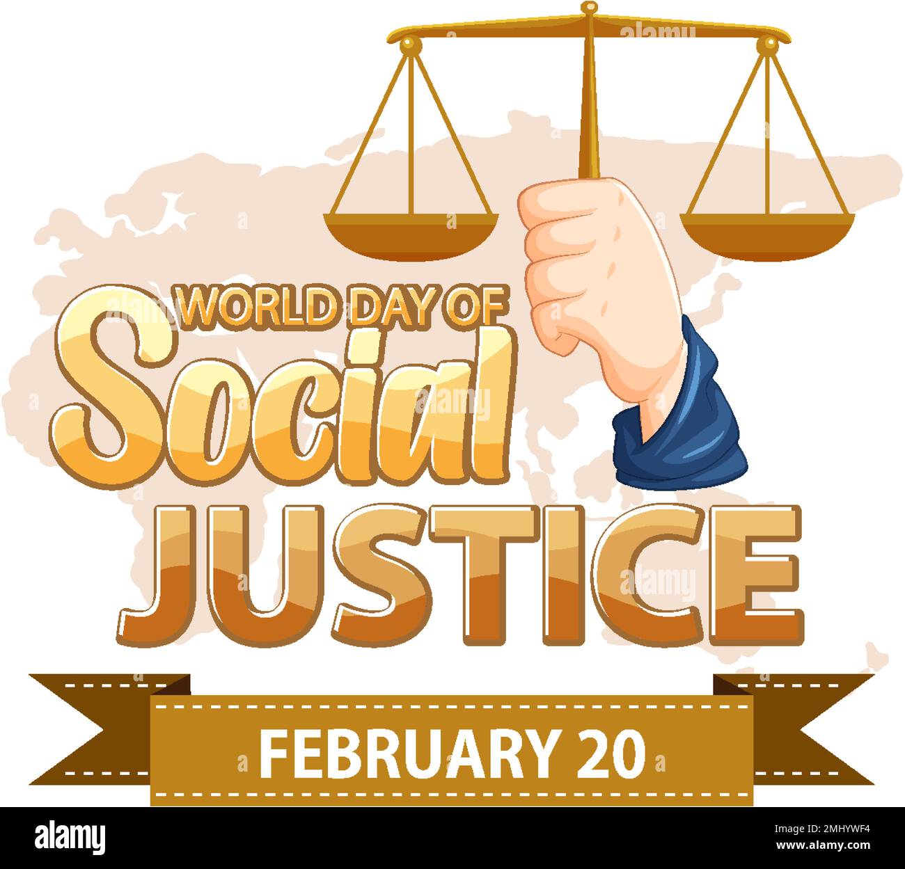 World day of social justice banner illustration Stock Vector Image ...