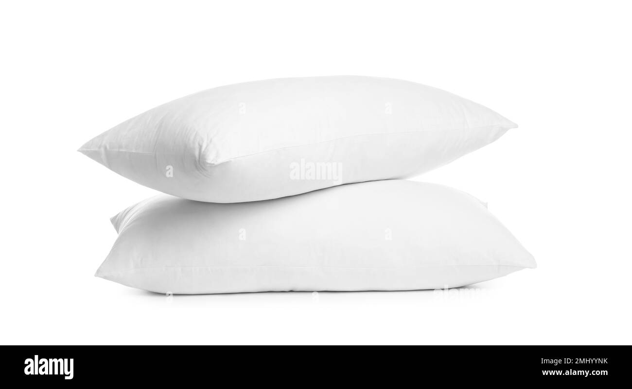 Blank soft new pillows isolated on white Stock Photo
