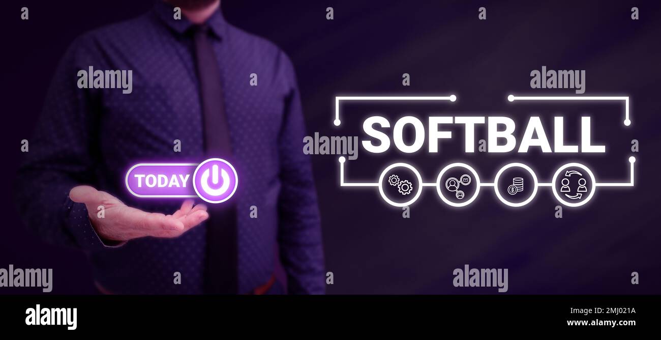 Conceptual caption Softball. Concept meaning a sport similar to