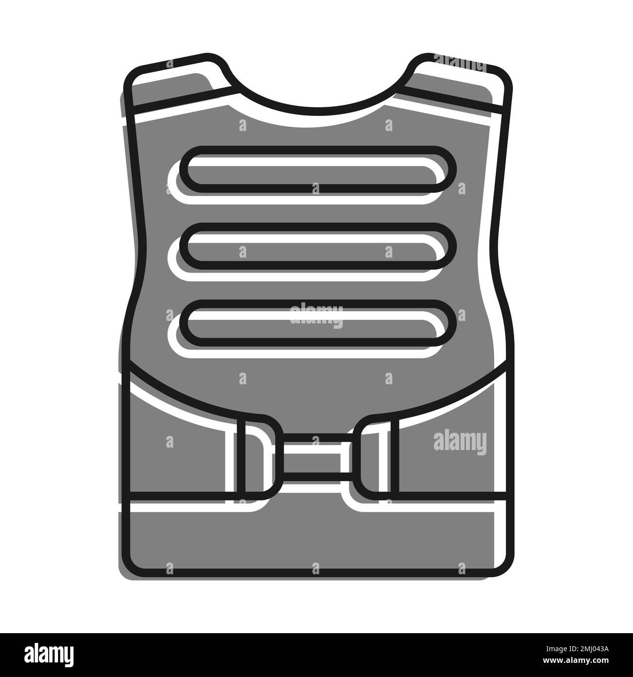 Linear filled with gray color icon, Soldier Body Armor. Equipment For ...