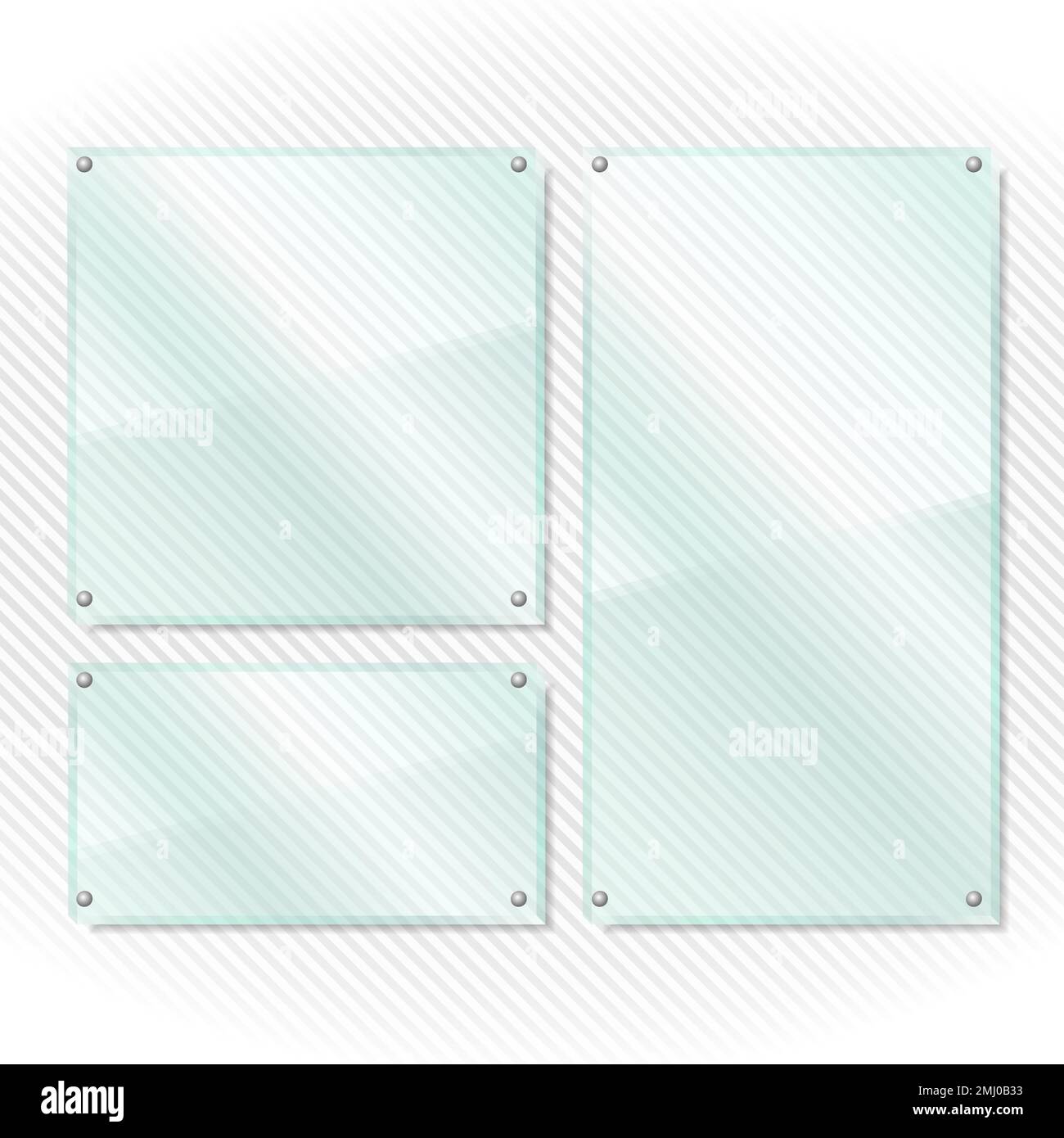 Transparent glass boards on white background, vector eps10 illustration ...