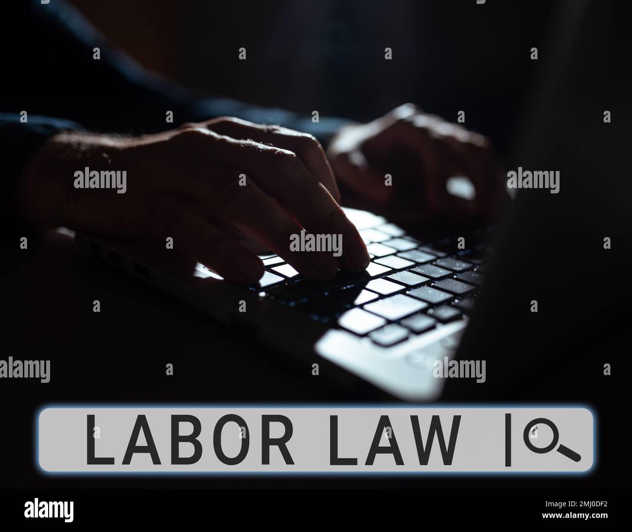 Text caption presenting Labor Law. Concept meaning rules relating to ...