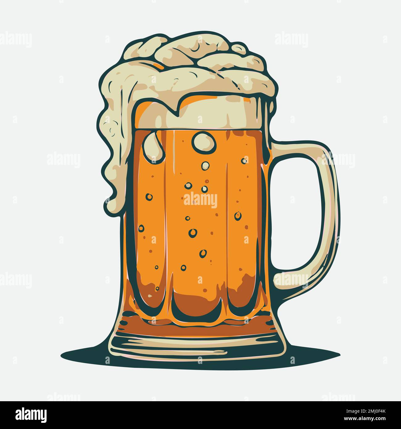 Vector Beer with long shadow , Lager beer icon Stock Vector