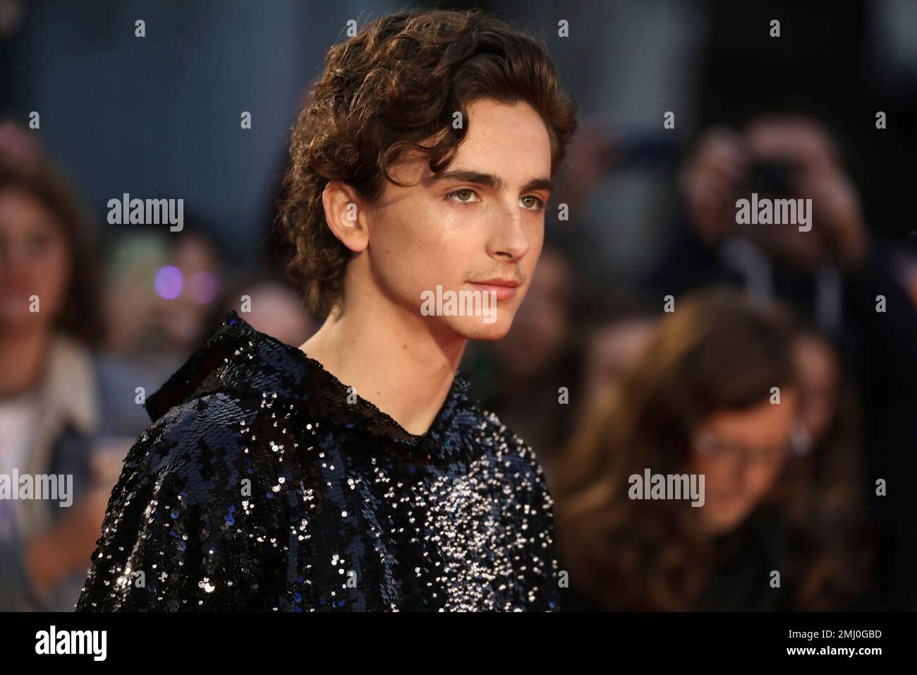 Actor Timothee Chalamet poses for photographers upon arrival at the ...