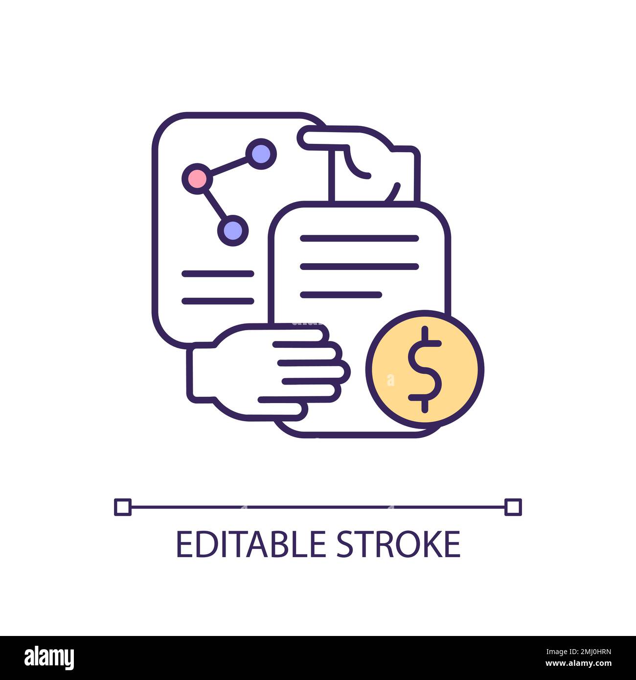 Financial analytics service RGB color icon Stock Vector