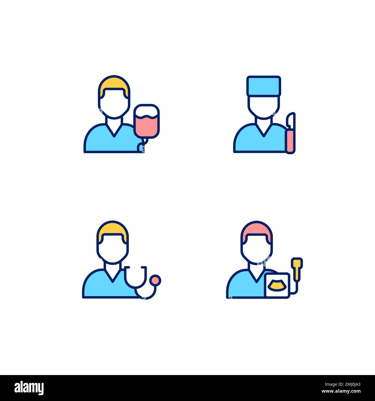 Diagnostics and treatment pixel perfect RGB color icons set Stock ...