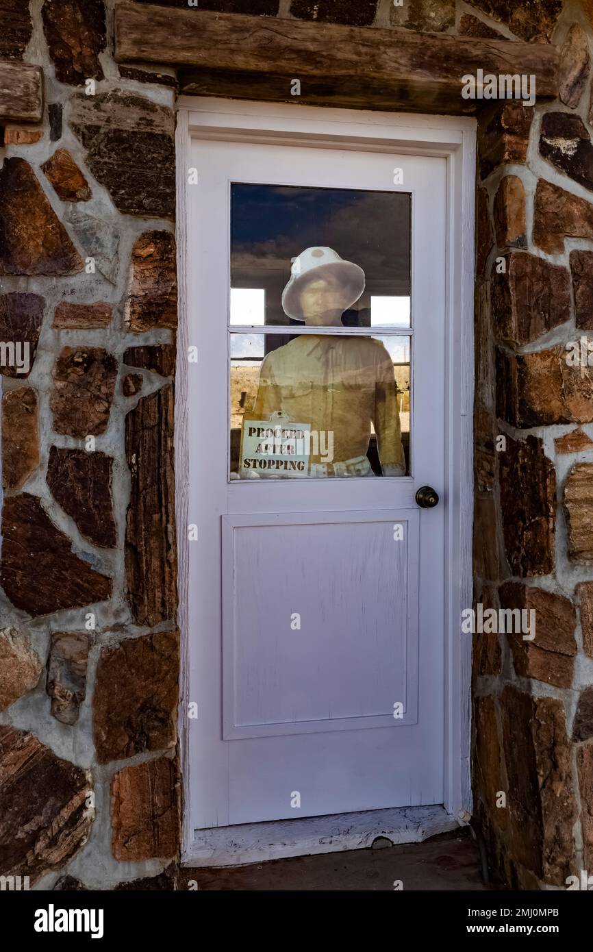 Main sentry post and entrance at Manzanar National Historic Site, Owens Valley, California, USA Stock Photo