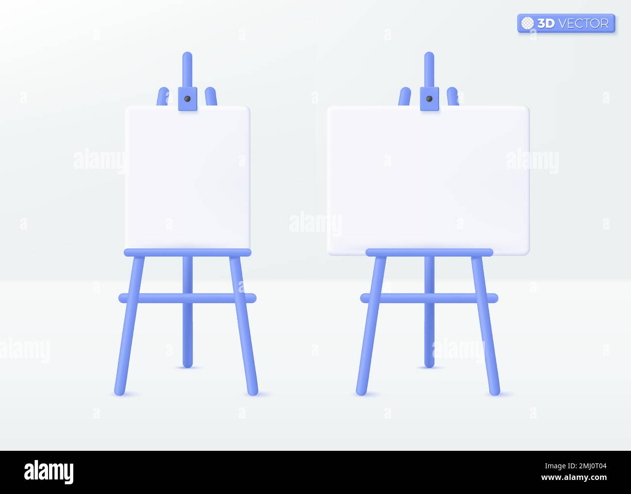 Premium Vector  Easel, painting desk, drawing board with blank white canvas