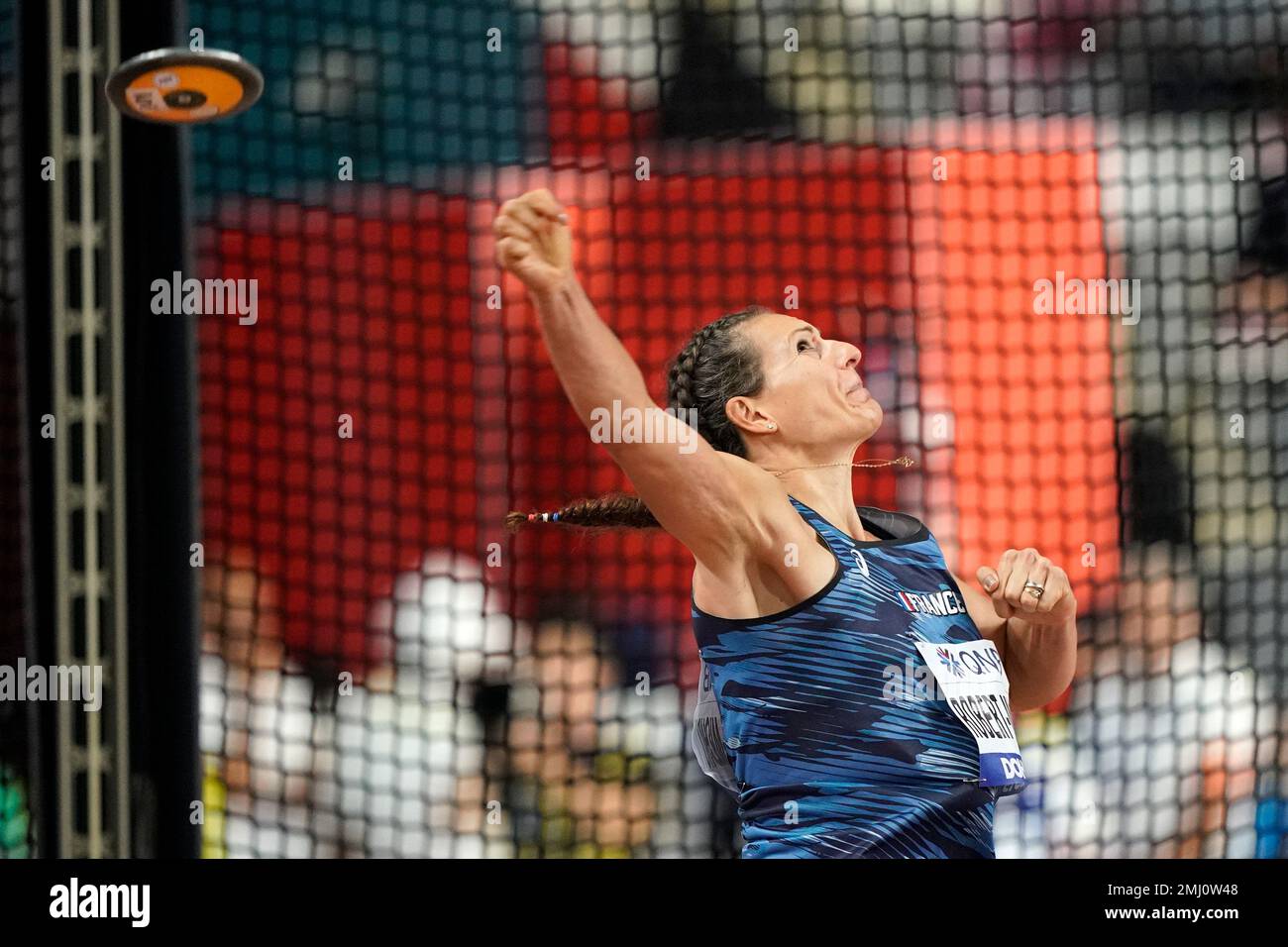 Mélina RobertMichon, of France, competes in the women's discus throw