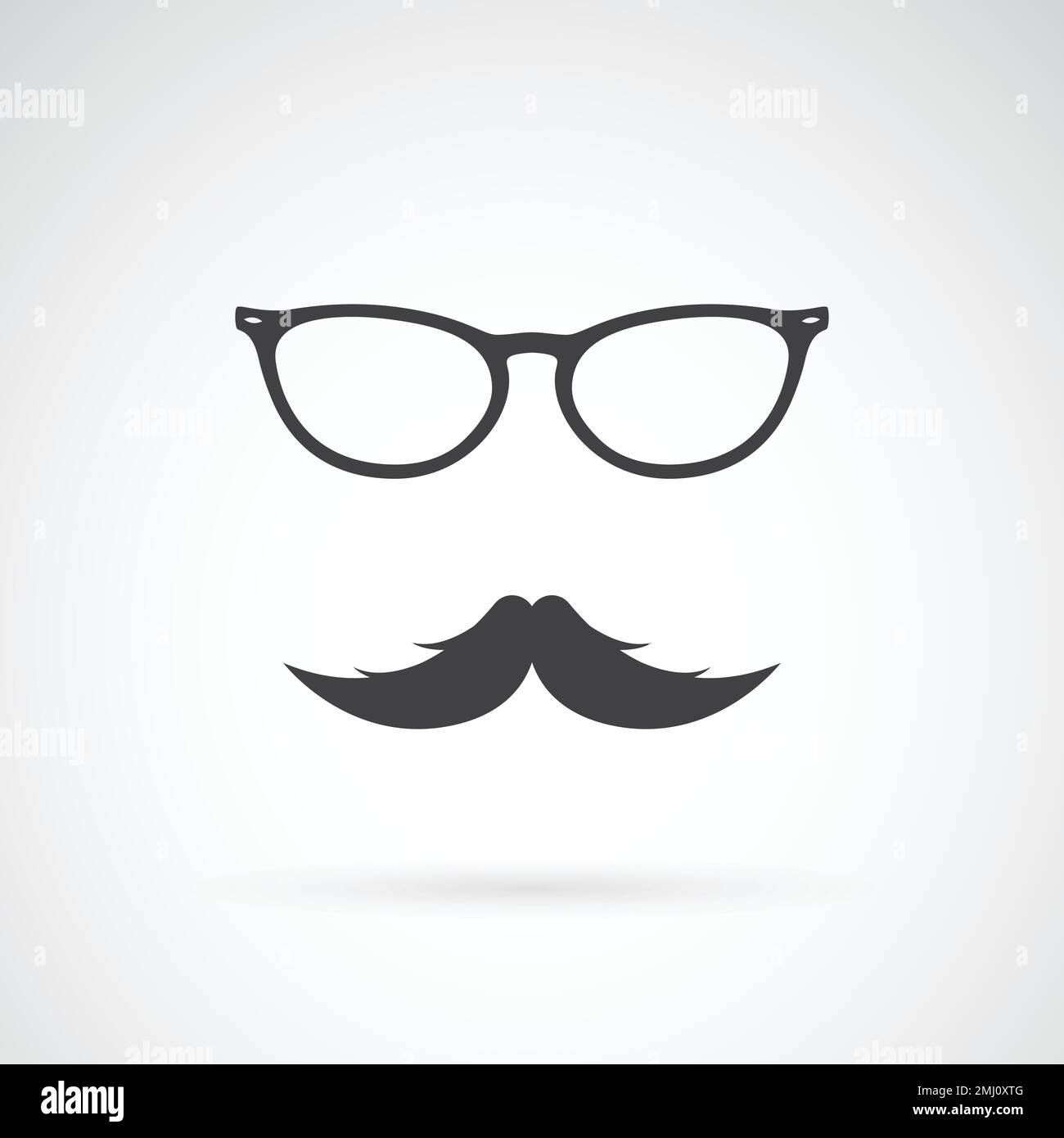 Vector image of glasses and mustache on white background. Easy editable ...