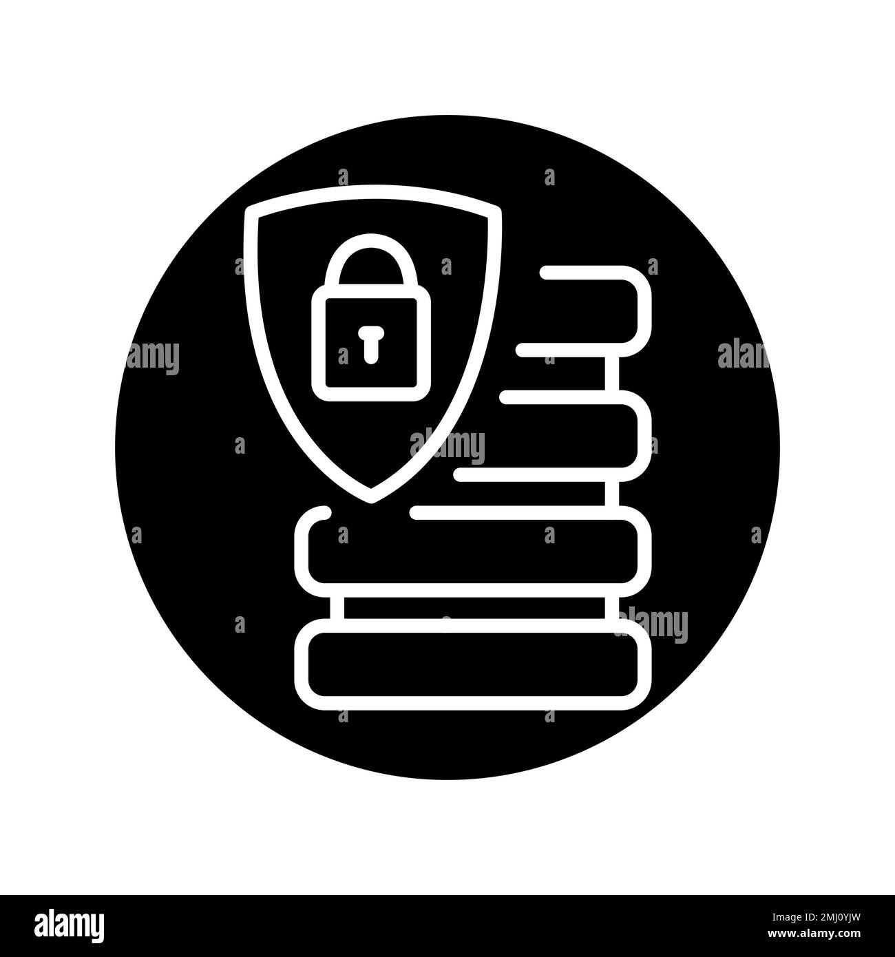 White database protection icon isolated Black and White Stock Photos ...