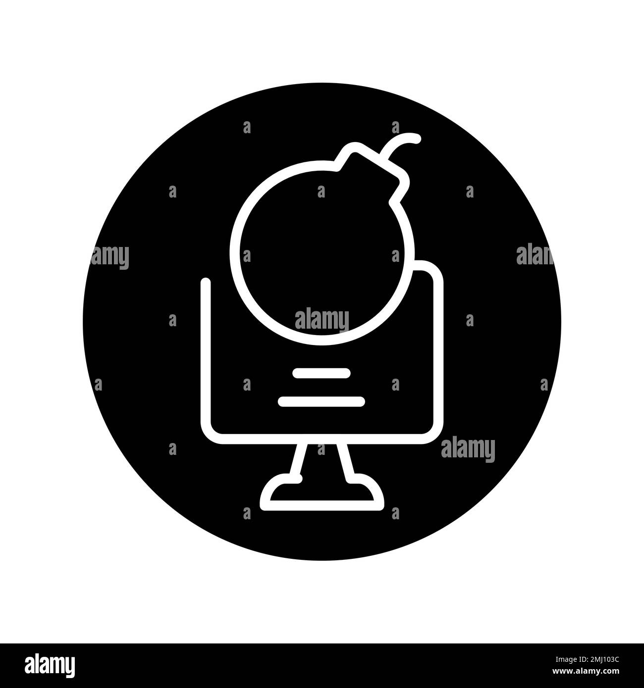 Electronic threat olor line icon pictogram for web page stock vector