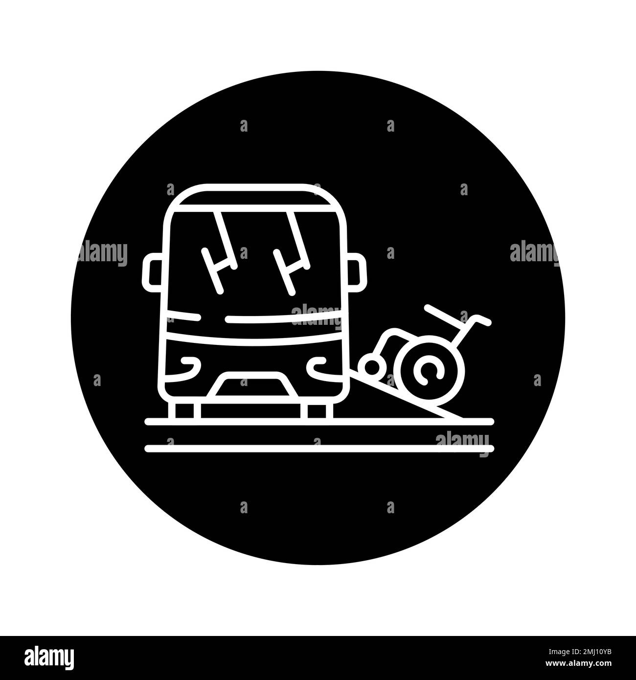 Transportation of a disabled color line icon. Disability. Isolated ...