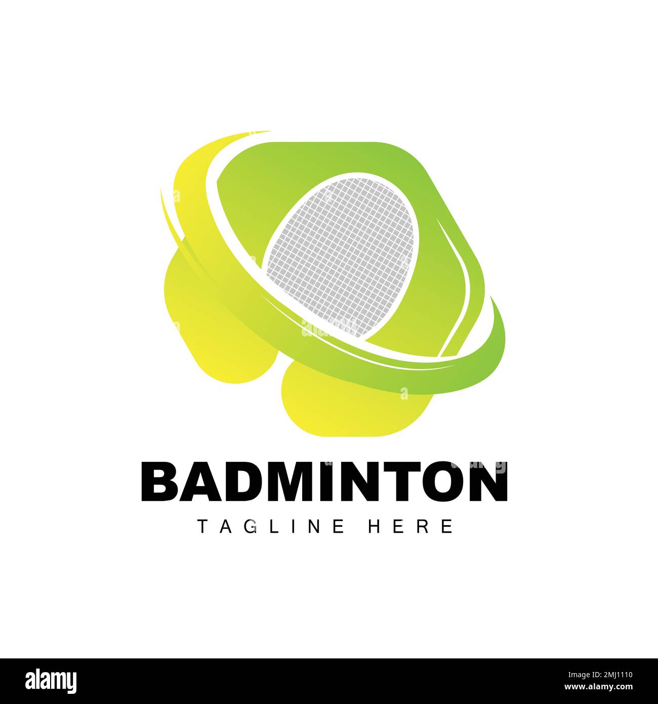 Badminton Logo, Sport Game Vector With Shuttlecock Racket, Sport Branch Design, Template Icon Stock Vector