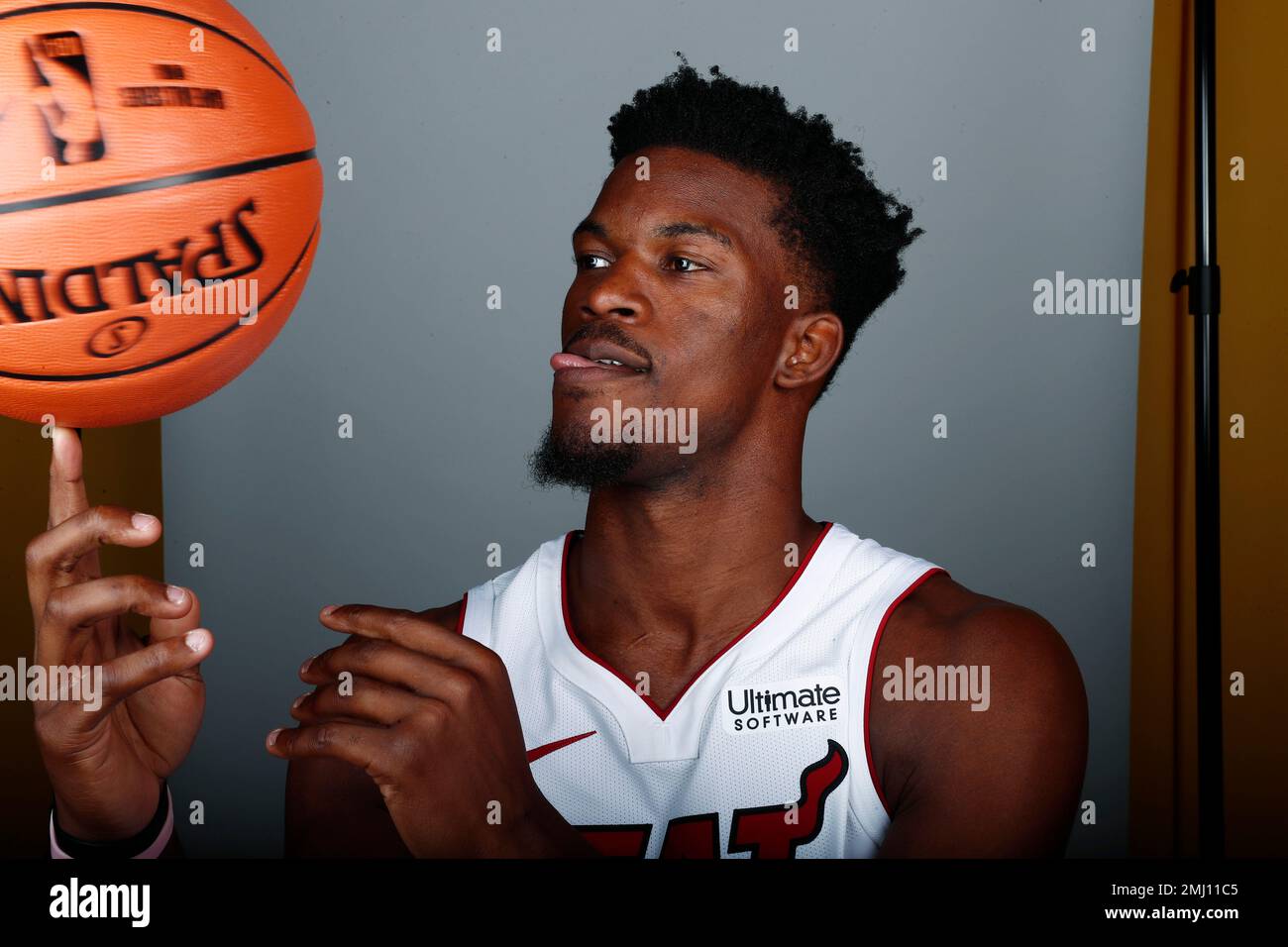 Miami Heat's Jimmy Butler (22) poses during the NBA basketball