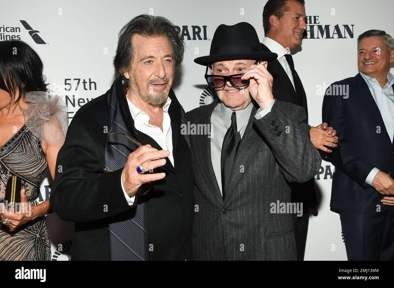 Actors Al Pacino, left, and Joe Pesci attend the world premiere of "The
