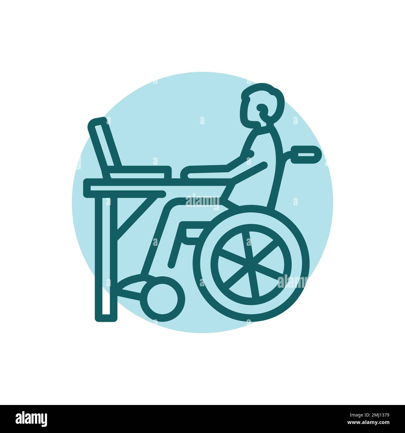 Disabled worker color line icon. Disability. Isolated vector element ...