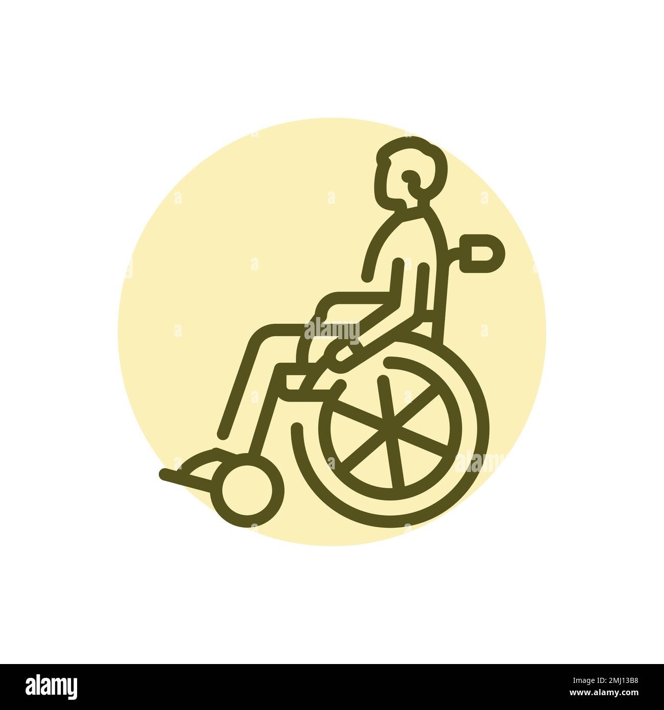 Invalid color line icon. Disability. Isolated vector element. Outline ...