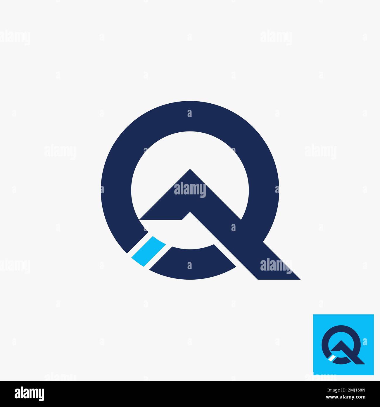 Simple and unique letter or word Q font in creative circle line graphic icon logo design