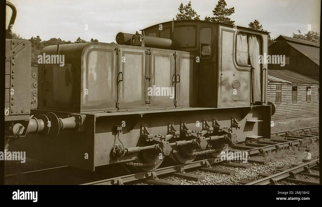 Kerr Stuart 4421 built 1929, the first purpose built standard gauge diesel locomotive to be made in Britain. Named ‘Rom River’ it served on the Standard Gauge part of the Ravenglass & Eskdale Railway as far as Murthwaite Quarry Stock Photo