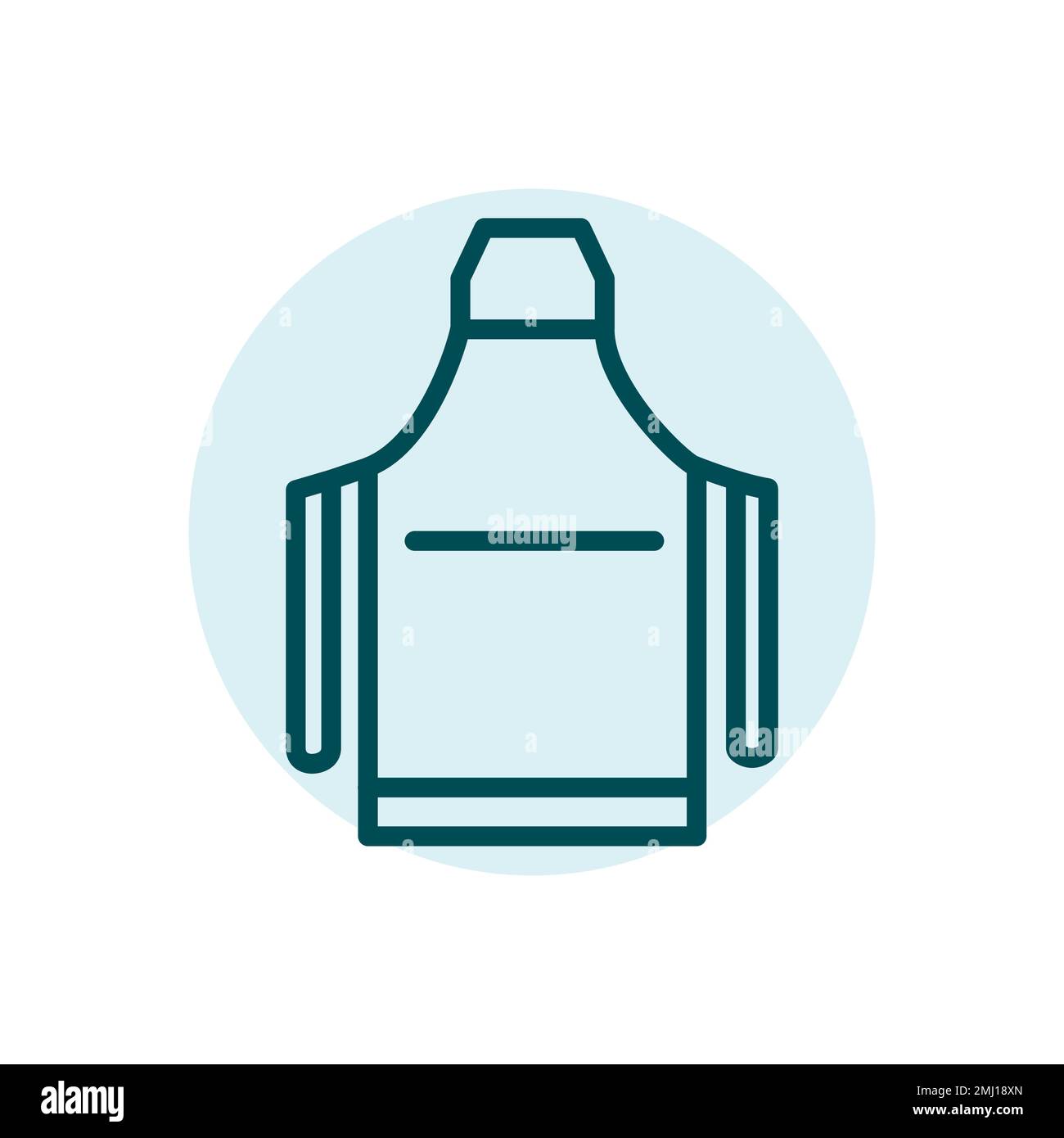 Protection apron black line icon. Work uniform. Safety clothing Stock