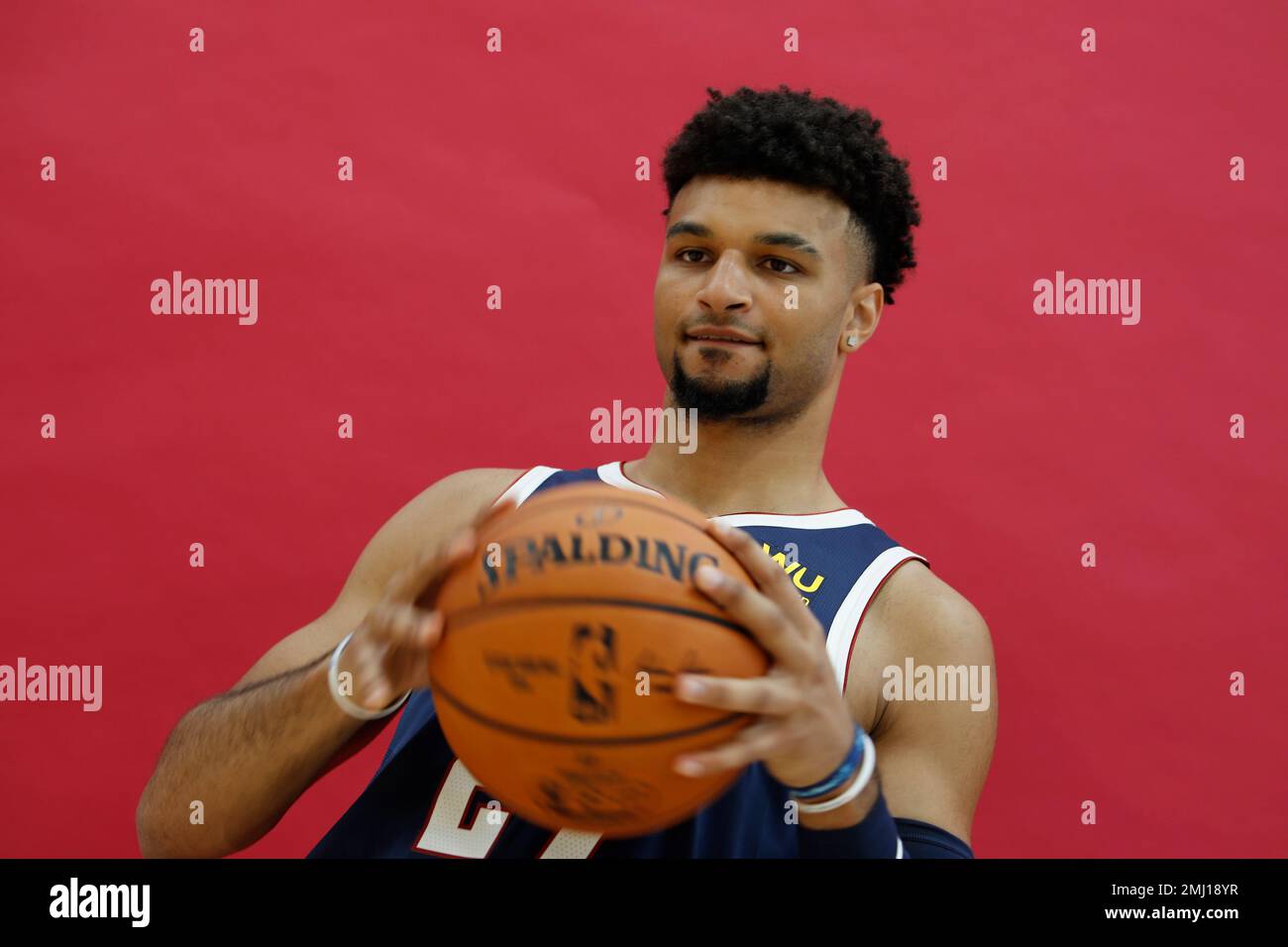 Denver Nuggets guard Jamal Murray poses for a photograph during the NBA basketball team's media