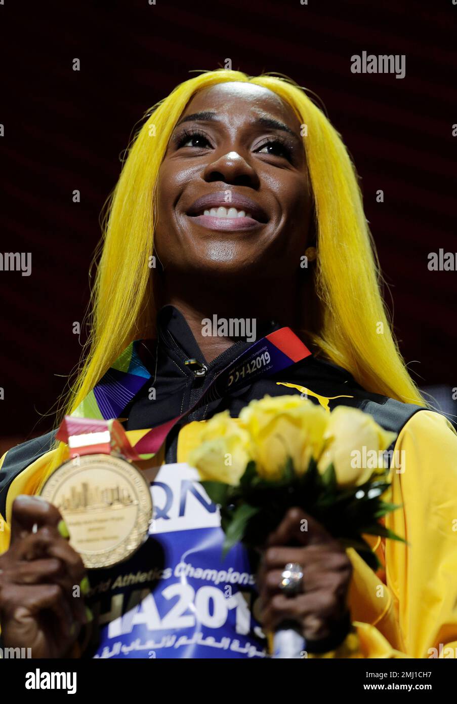 ShellyAnn FraserPryce of Jamaica, gold medalist in the women