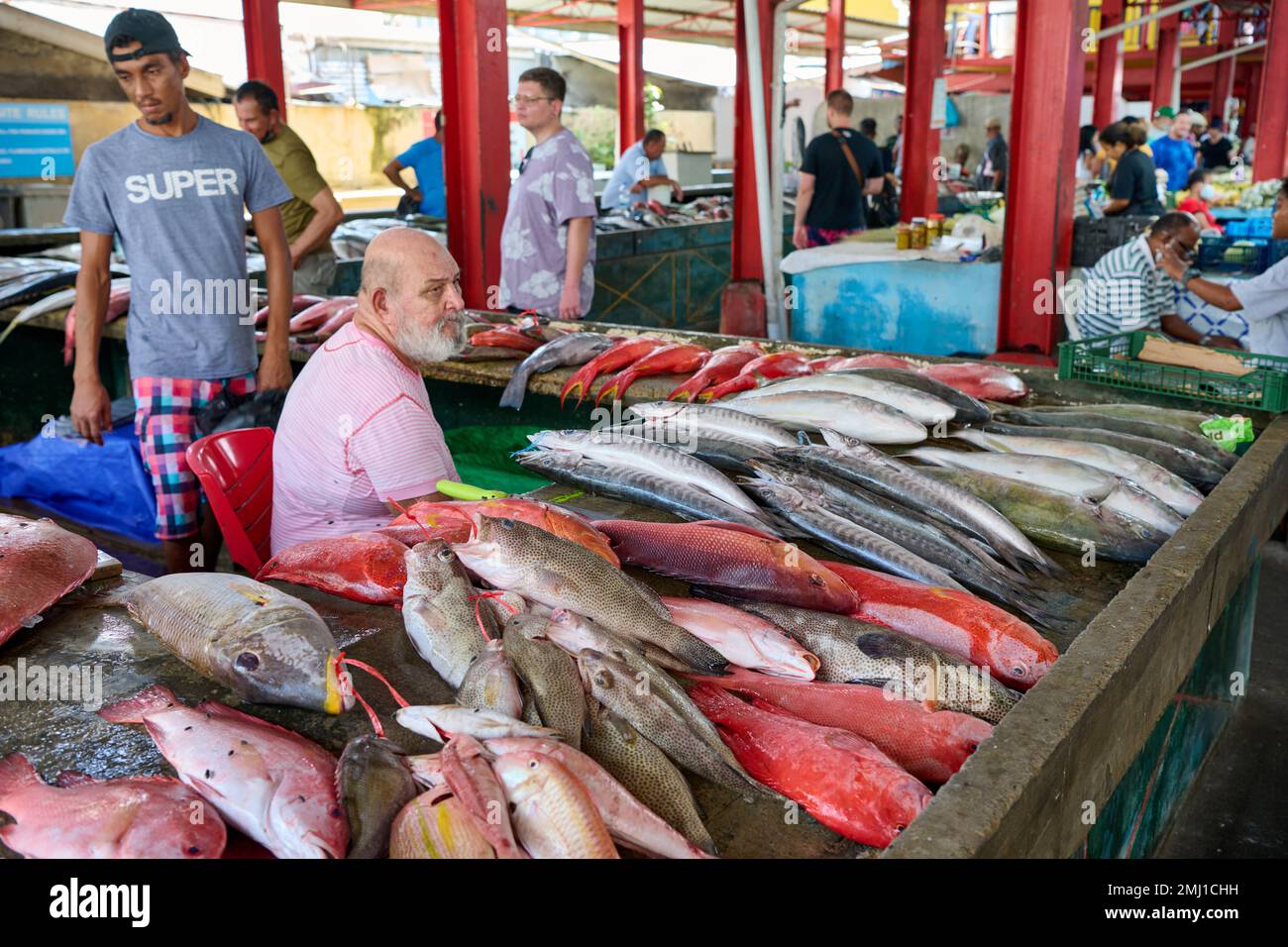 fish market on Sir Selwyn Clarke Market, Victoria, Mahe, Seychelles