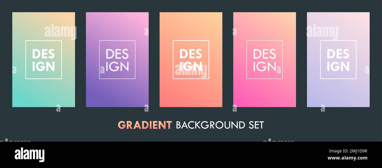 Colorful Gradient Background Vector Cover Set Stock Vector