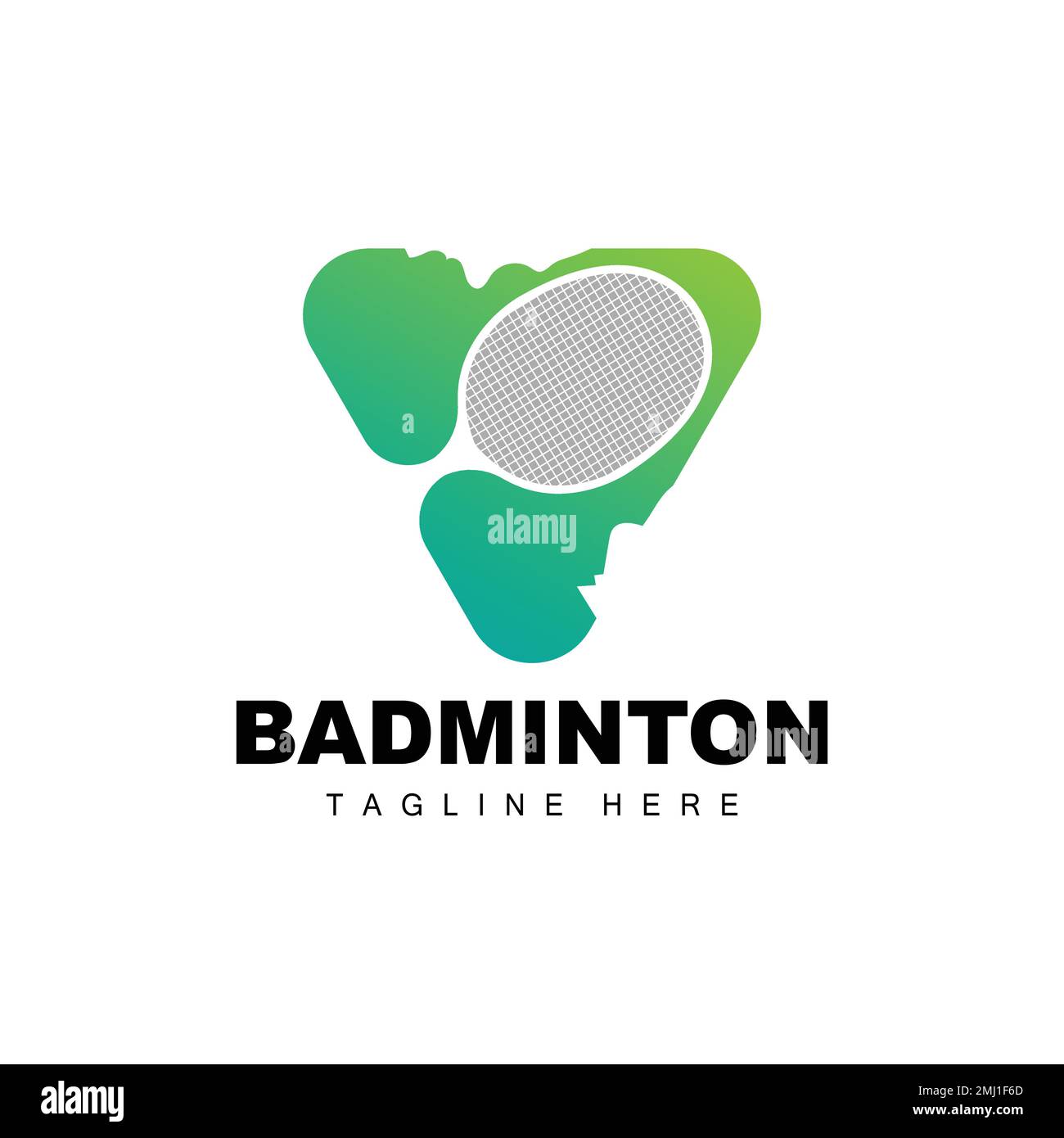 Badminton Logo, Sport Game Vector With Shuttlecock Racket, Sport Branch Design, Template Icon Stock Vector