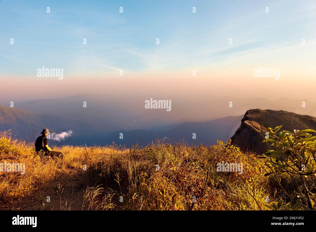 View from the summit of Khao San Nok Wua, Khao Laem National Park, Kanchanaburi, Thailand Stock Photo